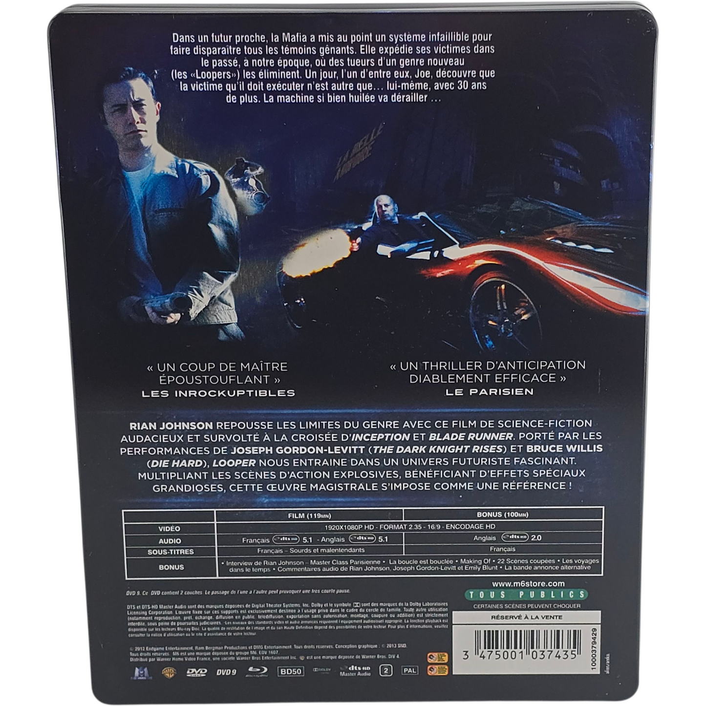 Looper Blu-ray + DVD Steelbook lenticulaire édt limitée  Bruce Willis Zone B