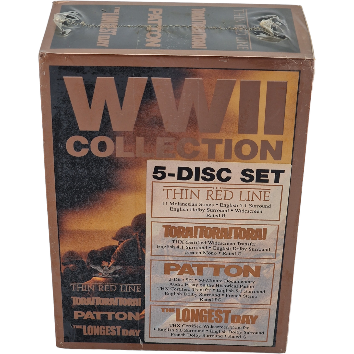World War II Collection DVD 4 Films:Thin Red Line,Tora,Patton,Longest Day Zone A
