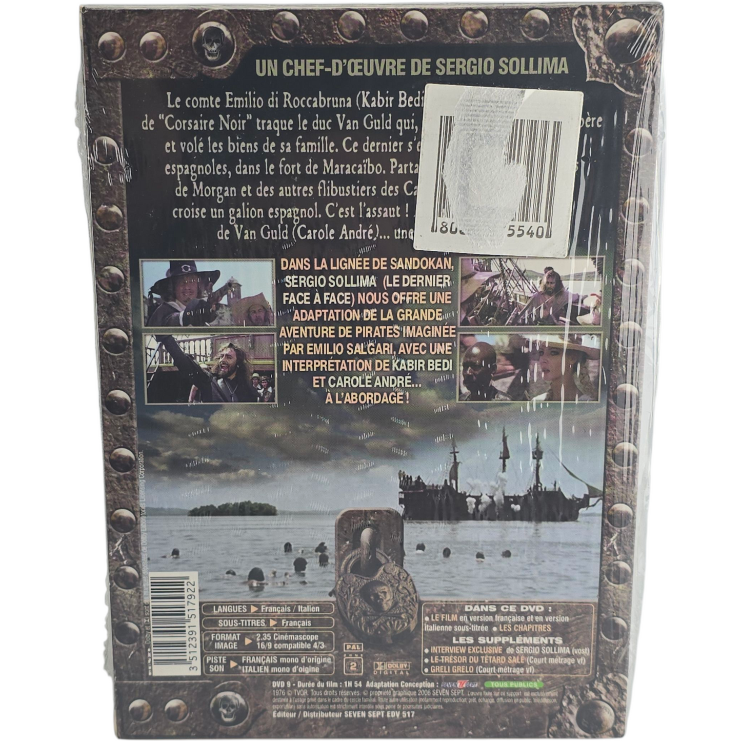 Le Corsaire Noir  DVD Digipack Version remasterisée Kabir Bedi  Zone B