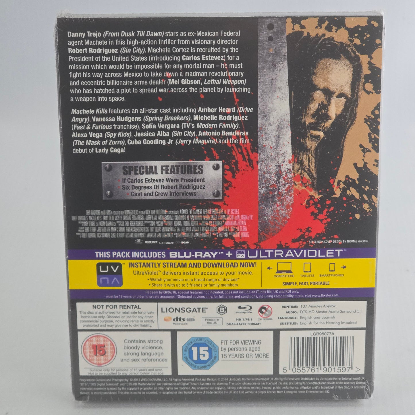 Machete Kills SteelBook Blu-ray Zavvi Limited  Robert Rodriguez Zone B