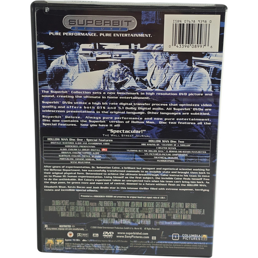 Hollow Man Coffret 2 DVD Superbit Deluxe – Kevin Bacon – Zone 1 US