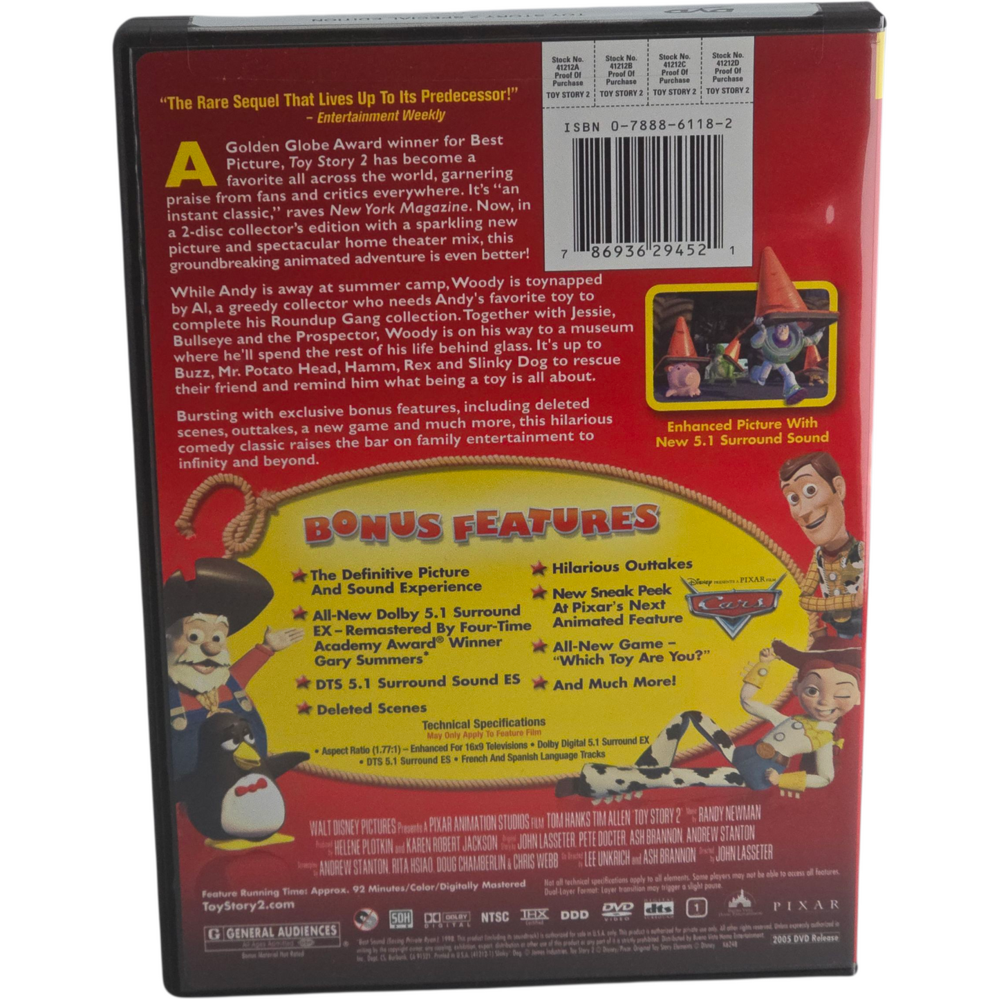 Toy Story 2 Disney Classic 2-Disc Collector's Zone 1 US Import