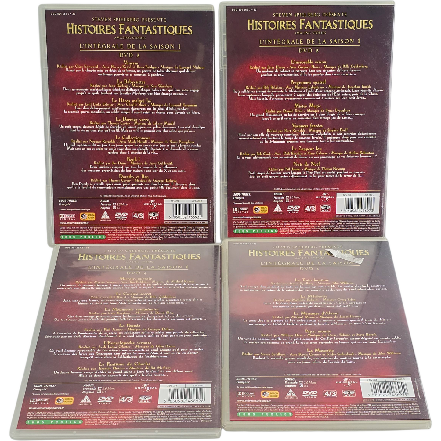Histoires fantastiques Steven Spielberg L'intégrale 4 DVD de la saison 1  Zone 2