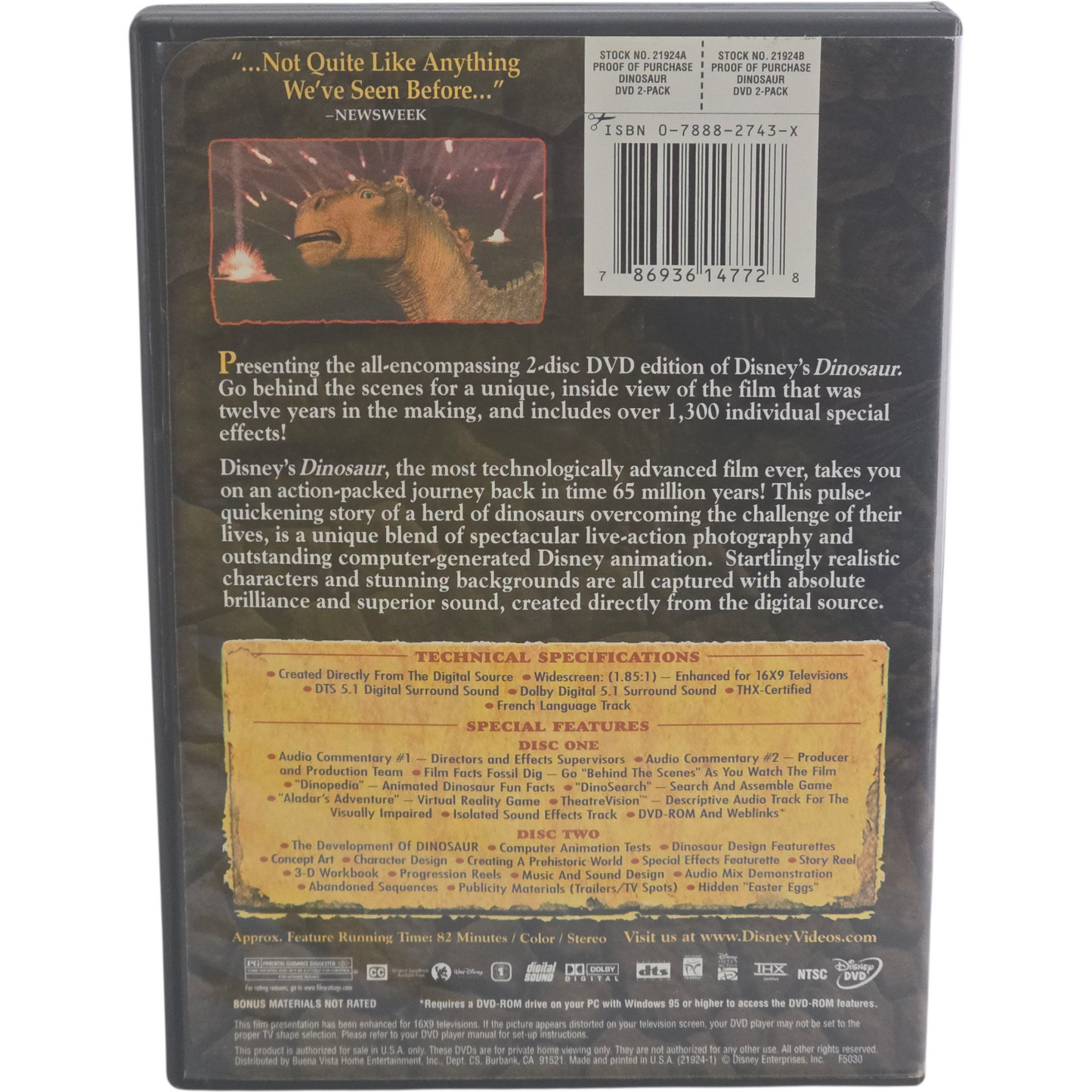 Dinosaur DVD 2-Disc Collector's Edition  Disney  Collection Zone 1 US Import