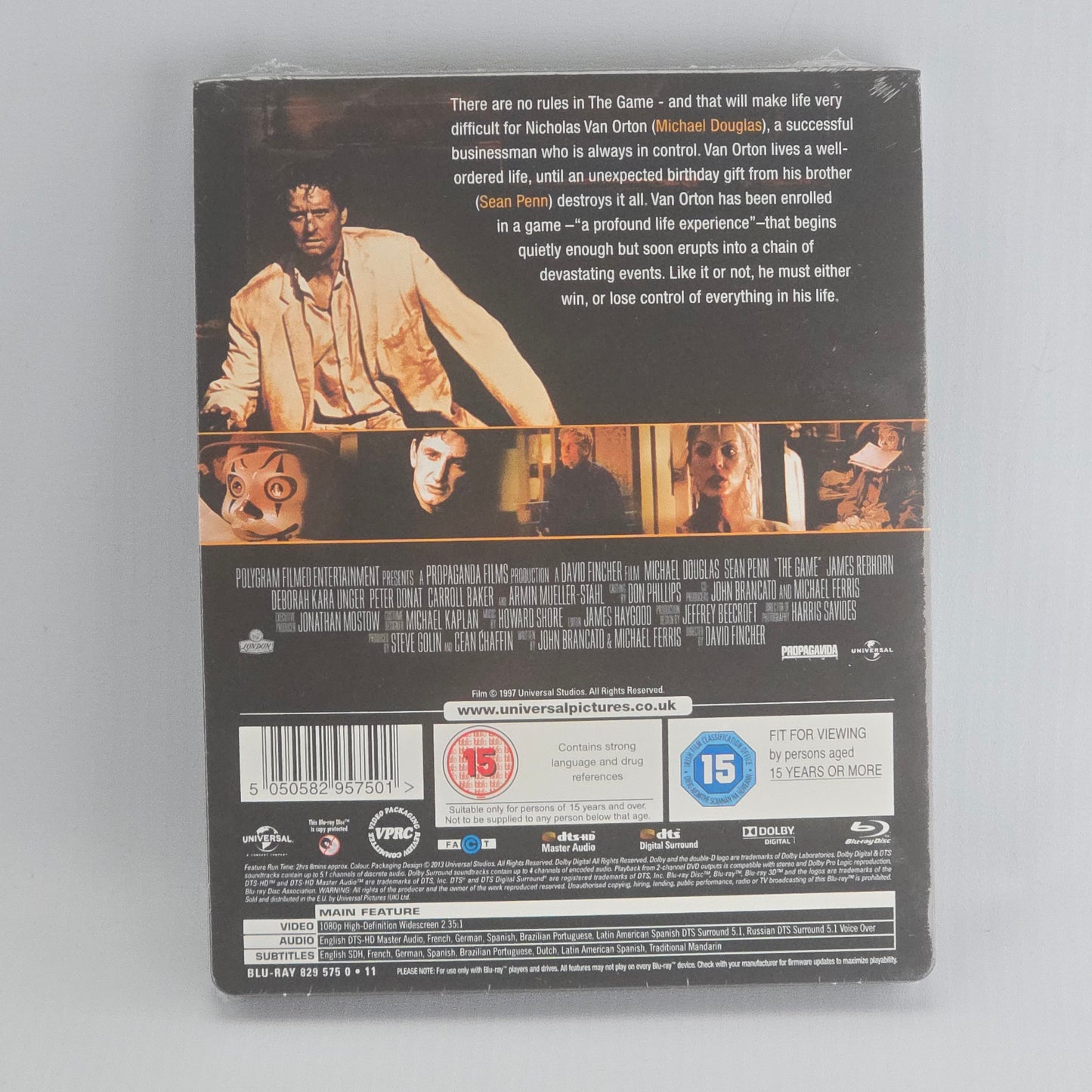 The Game SteelBook Débossé Blu-ray Zavvi  Michael Douglas, Sean Penn Zone Libre