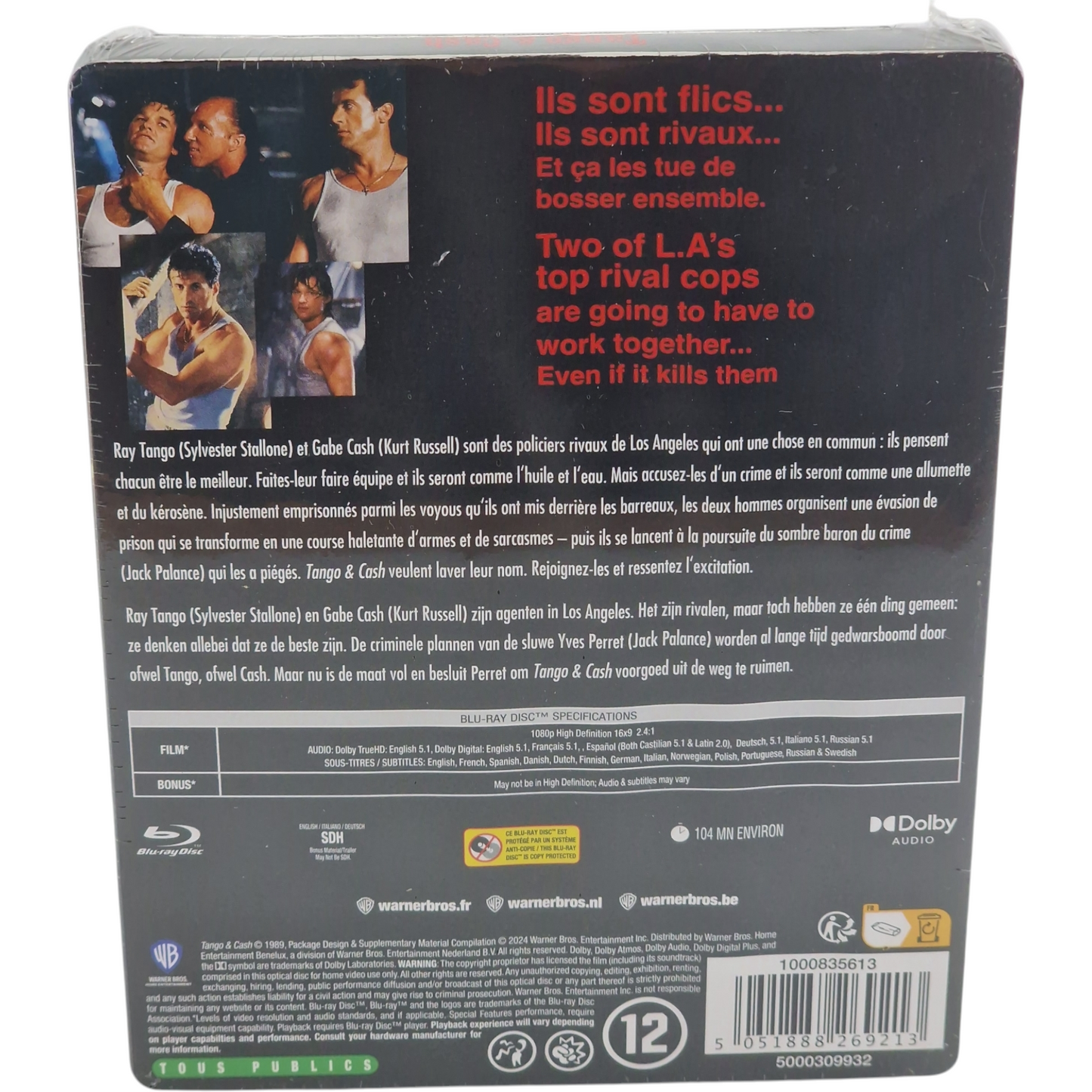 Tango & Cash Blu-ray SteelBook Débossé Sylvester Stallone,Kurt Russell limité B