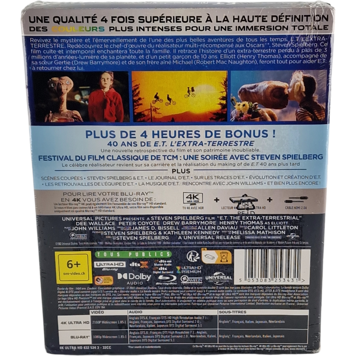 E.T.:L'Extra-Terrestre 1982 SteelBook 4K Ultra HD + Blu-ray  Steven Spielberg B
