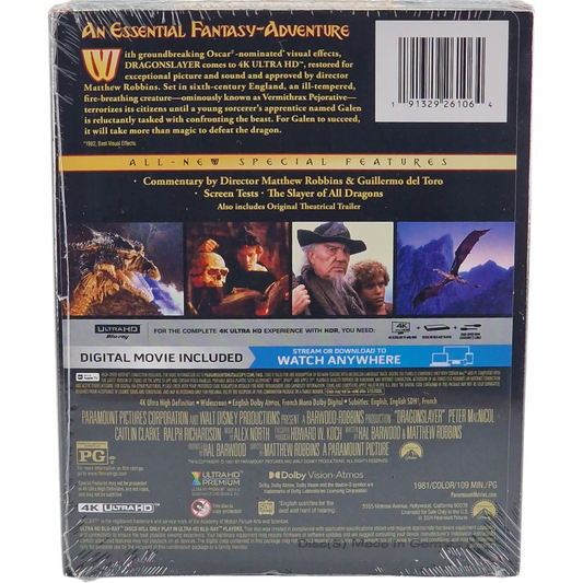 Dragonslayer Le Dragon du lac de feu SteelBook 4K UHD US VF Mono Reprint Atmos