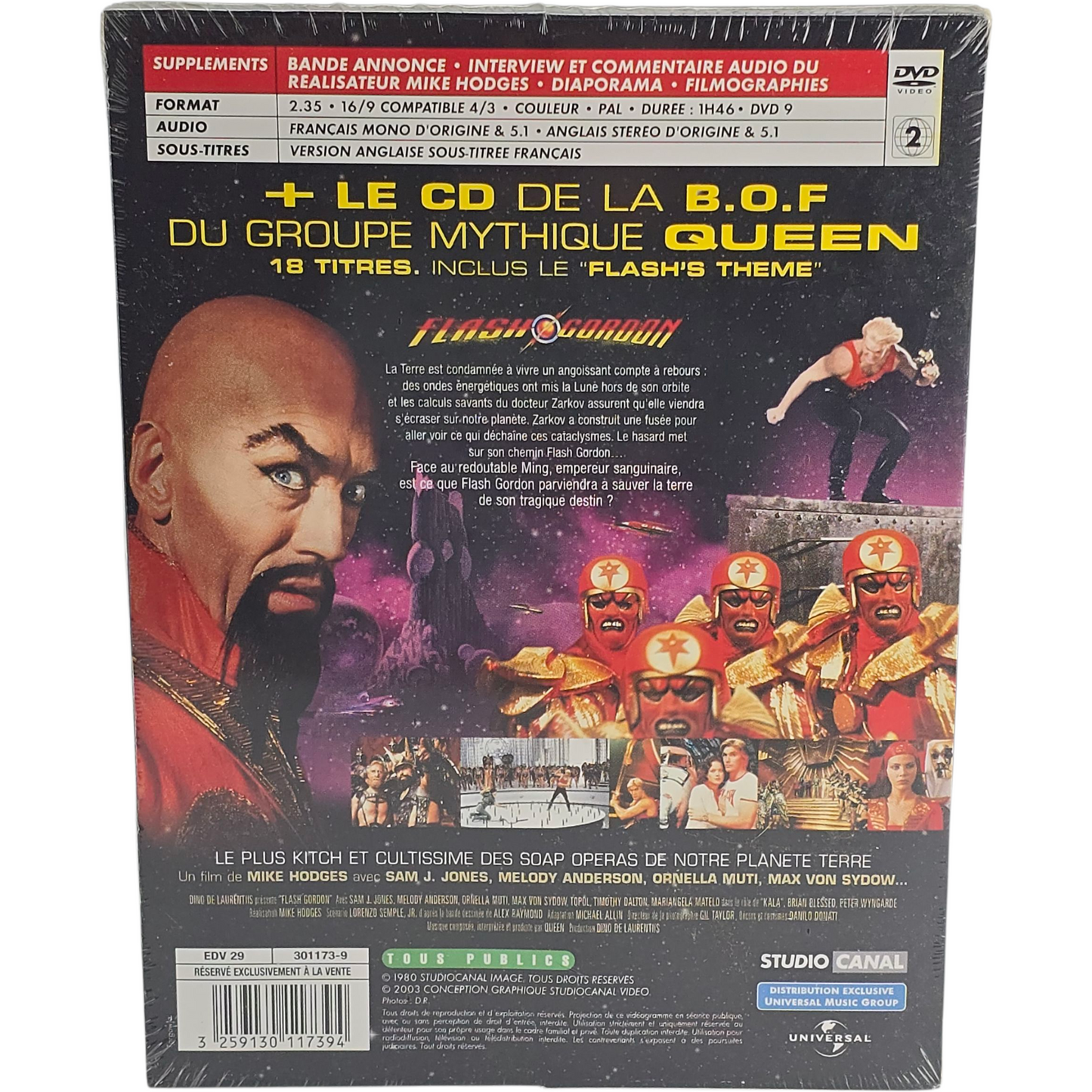 Flash Gordon DVD  Collector DVD + CD B.O.F. Queen  2003 Région 2 VF
