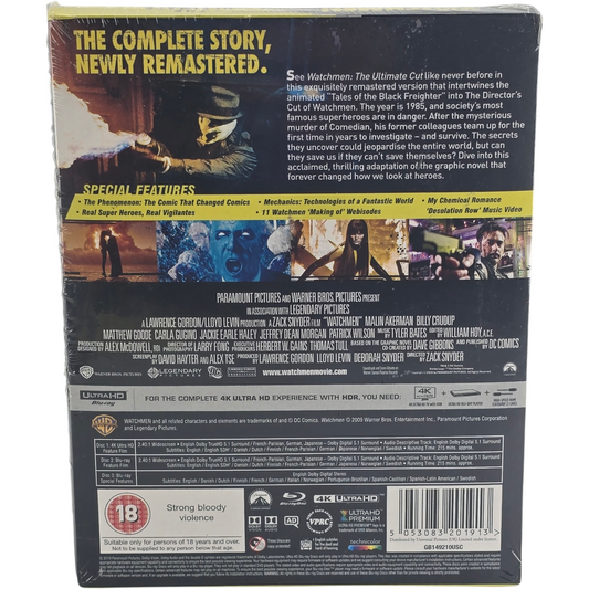 Watchmen Ultimate Cut - Coffret SteelBook 4K Blu-ray Zavvi UK - poster et badge