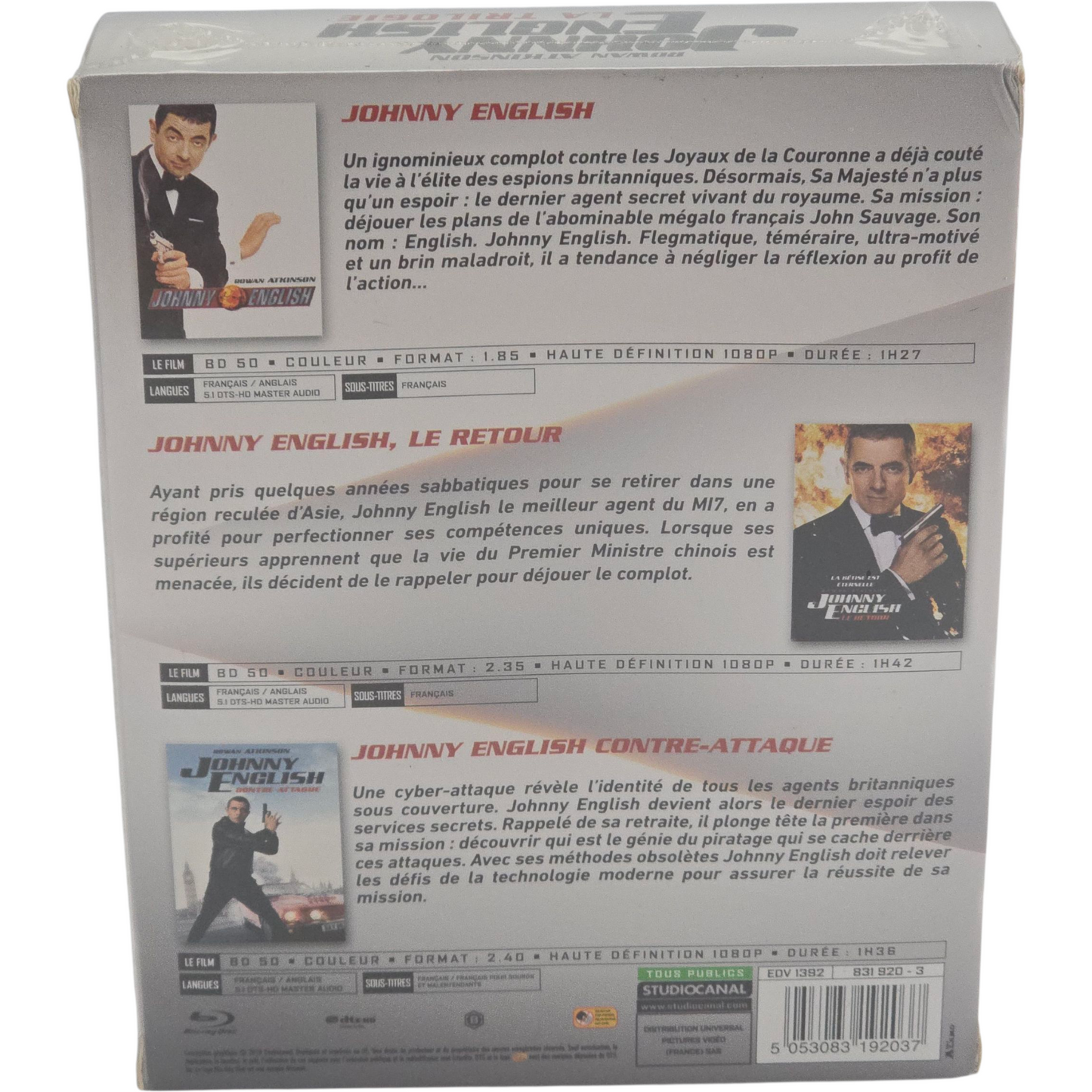 Johnny English-La trilogie Blu-Ray Rowan Atkinson Zone B