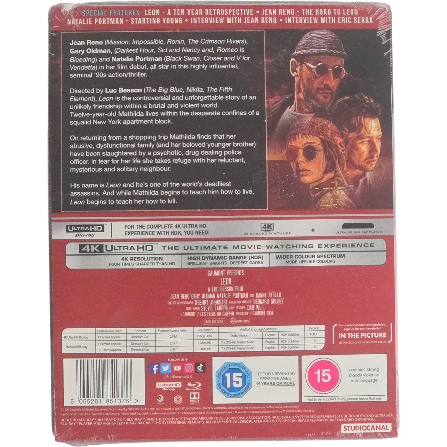 Leon Director's Cut  4K Ultra HD + Blu-ray SteelBook Zavvi Ltd Edt 600 Ex Zone B