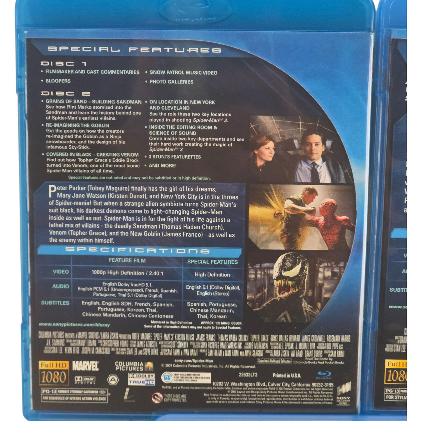 Spider-Man: Blu-ray The High Definition Trilogy 4 disques Zone 1 US Import