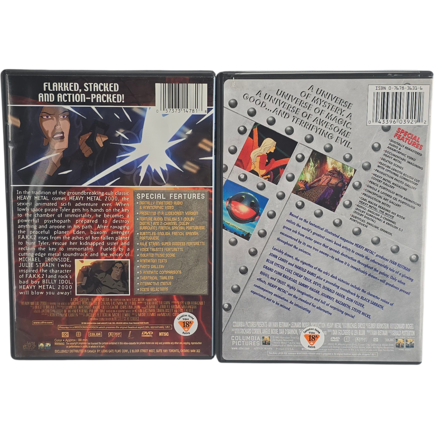 Heavy Metal & Heavy Metal 2000 DVD Box Set Double Feature DigiPack Region 1