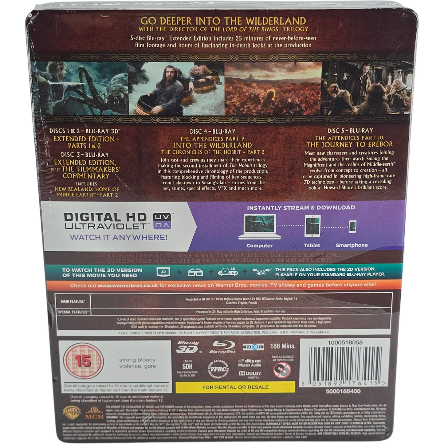 The Hobbit: The Desolation of Smaug B SteelBook Blu-ray 3D + Blu-ray Metal Box B