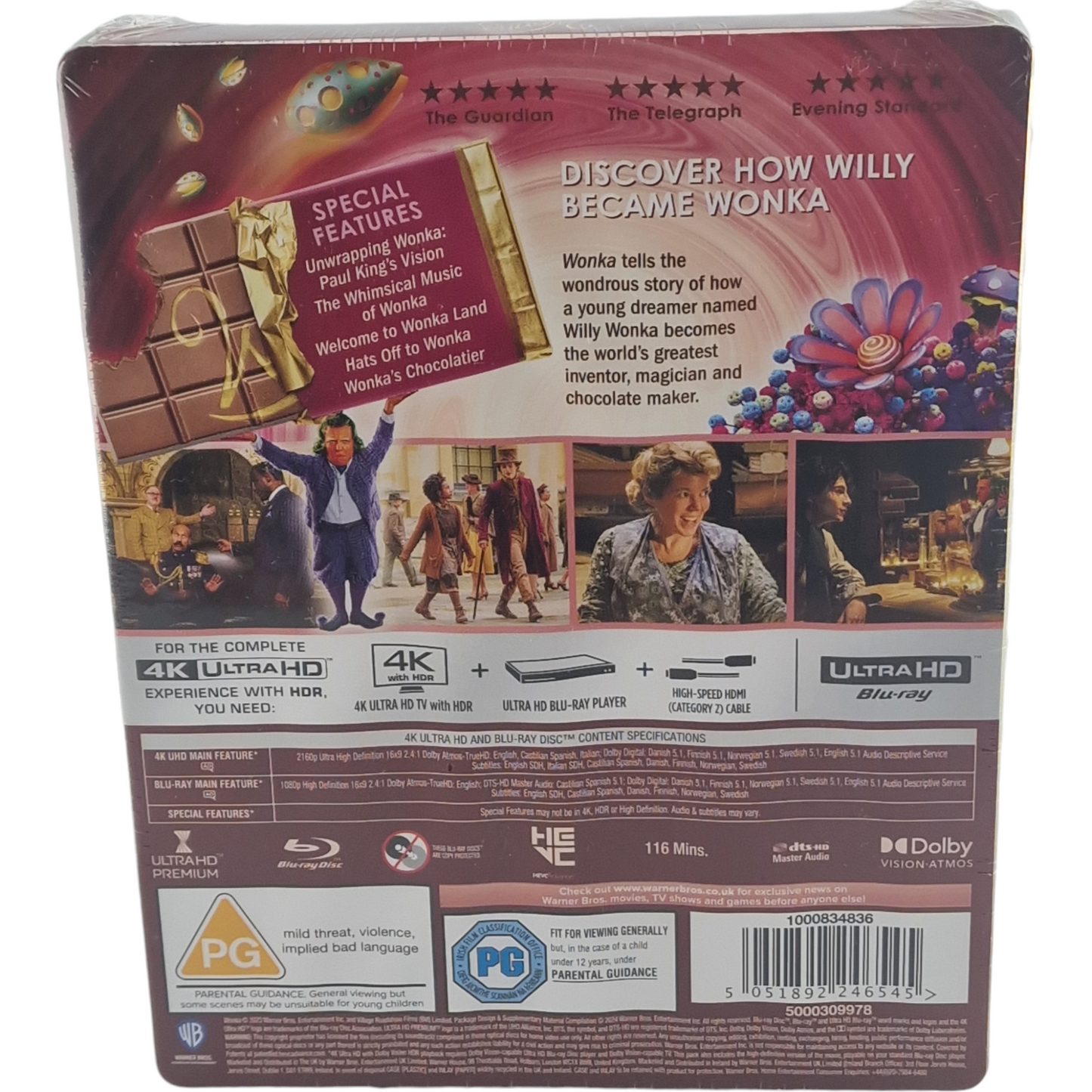 Wonka 4K Ultra HD + Blu-ray Steelbook Débossé Timothée Chalamet Édt Ltd  Libre