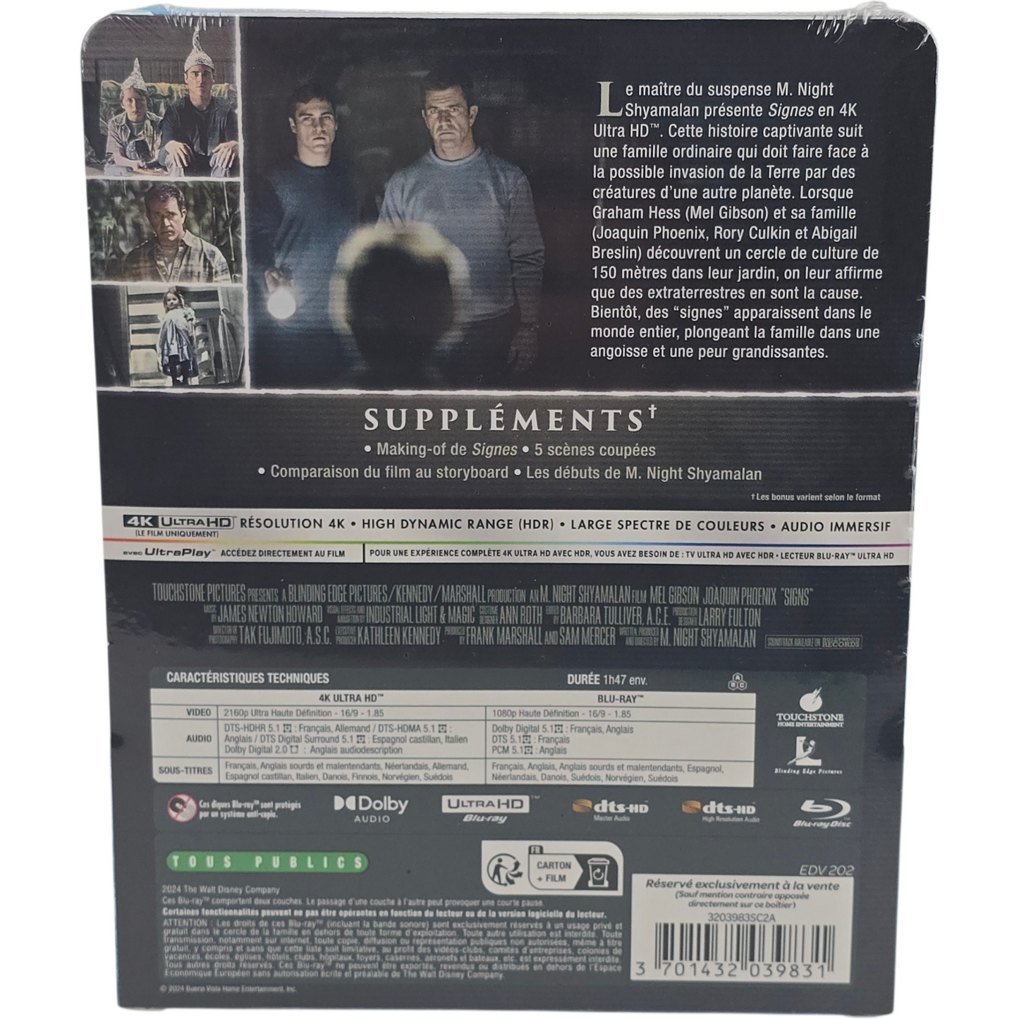 Signes SteelBook  4K Ultra HD + Blu-ray  Mel Gibson, Joaquin Phoenix Rigion B