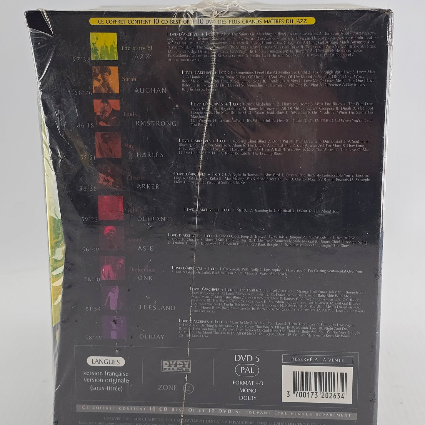 Masters of Jazz  Coffret  Archives Inédites - 10 Dvd + 10 Cd Best of  Zone 2