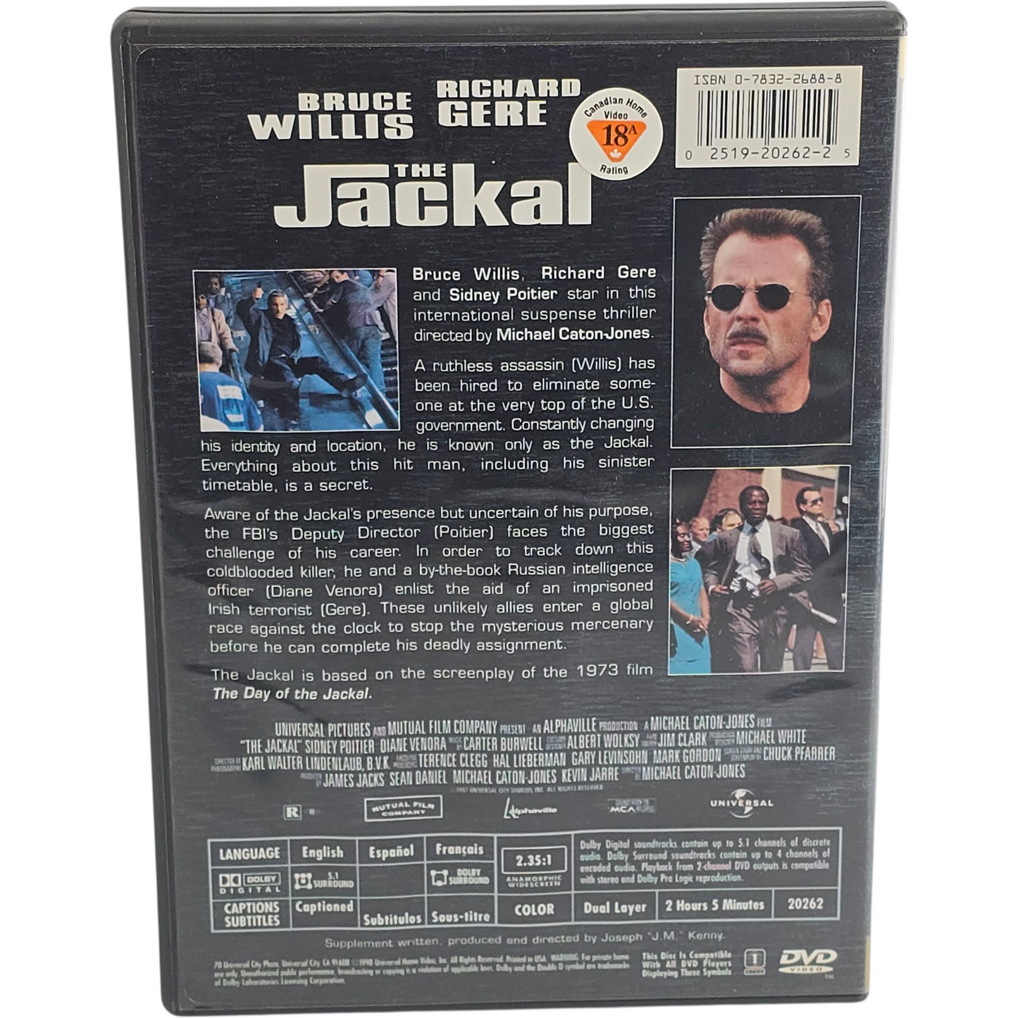 The Jackal DVD Collector's Edition  Bruce Willis, Richard Gere Zone 1 US Import
