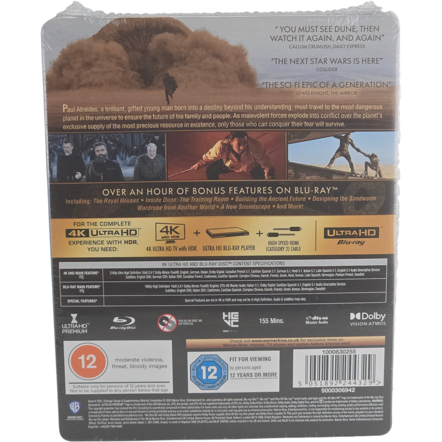 Dune 4K Ultra HD +Blu-ray SteelBook Édition Limitée Timothée Chalamet 2021 Libre