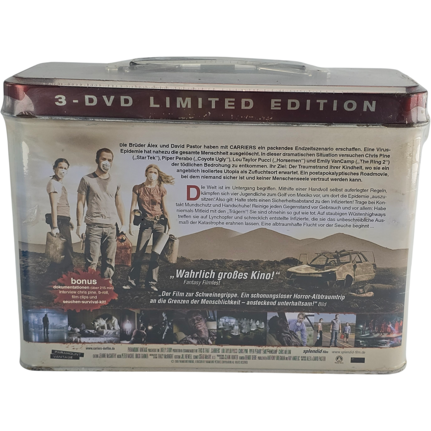 Carriers 3 x DVD Metal Box Collector's Limited Edition Zone B