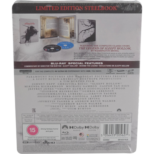 Sleepy Hollow - SteelBook Fabelo 4K + Blu-ray - édition limitée - import UK