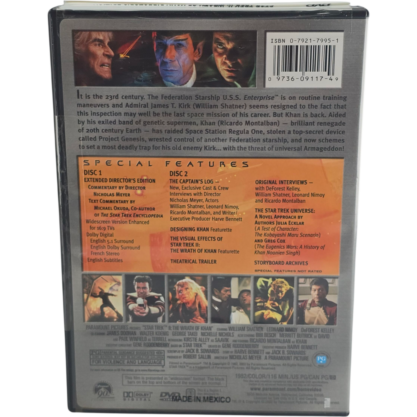 Star Trek II: The Wrath of Khan DVD The Director's Edition Zone 1  US Import