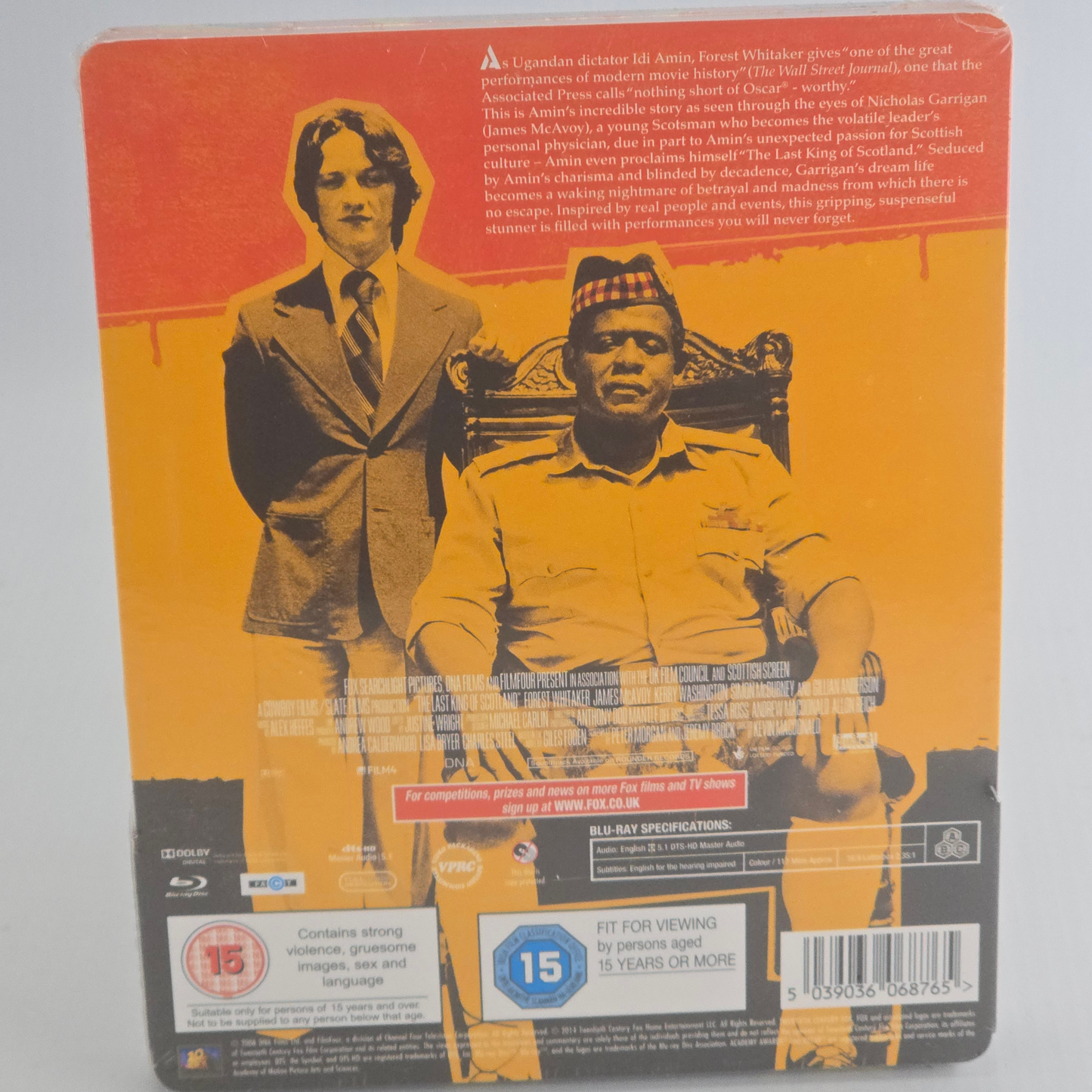 The Last King of Scotland SteelBook Blu-ray Forest Whitaker  Ltd edt Zone B .A