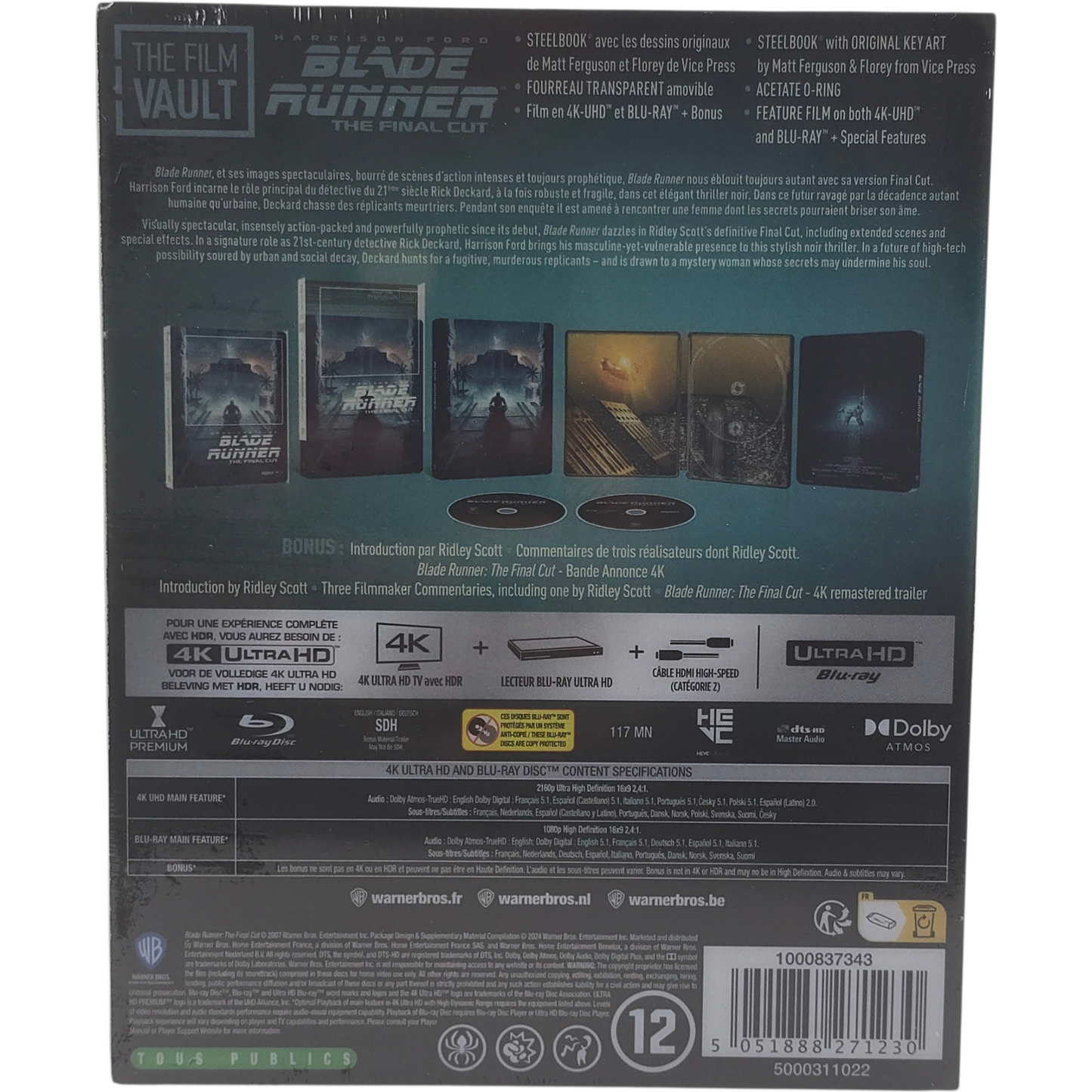 Blade Runner The Final Cut SteelBook 4K Ultra HD + Blu-ray  Vault édition  B
