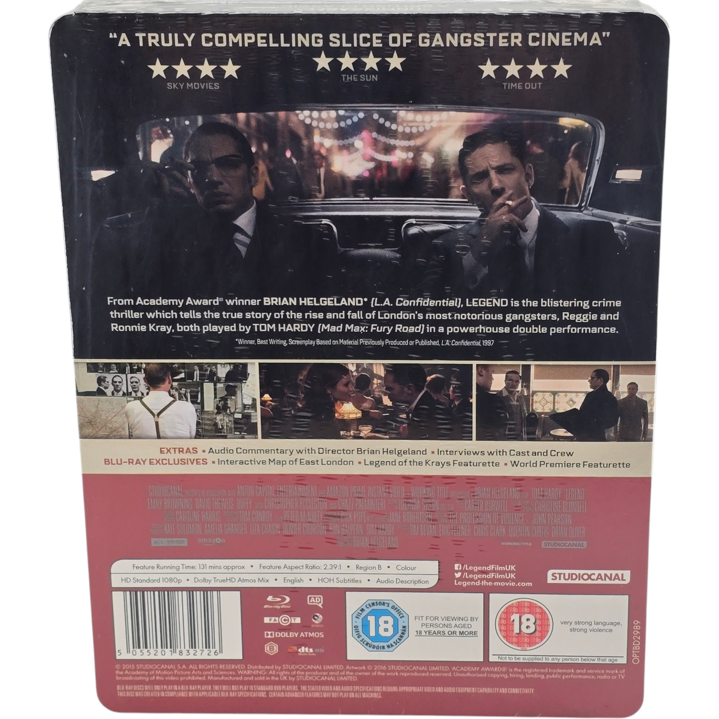 Legend Blu-ray Steelbook titre Débossé Zavvi Exclusive limité Tom Hardy B[-18]