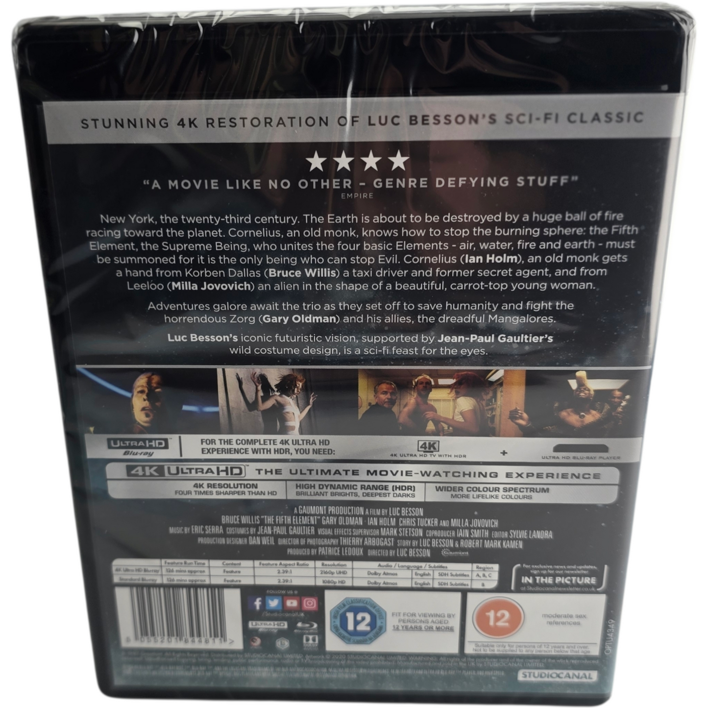 The Fifth Element 4K Ultra HD + Blu-ray + [étuit] Bruce Willis,  Zone B