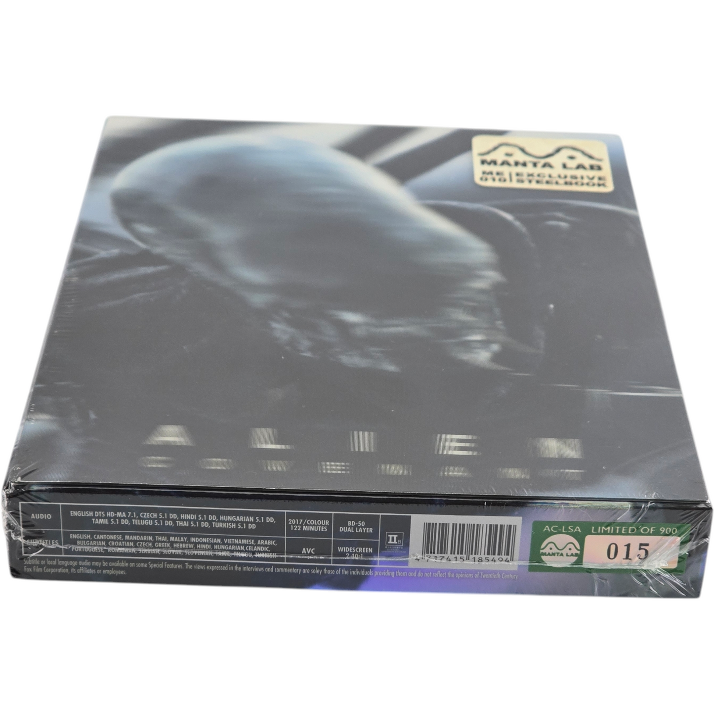Alien : Covenant Steelbook Lenticular Slip Mantalab 900 Ex Numérotée Zone Libre