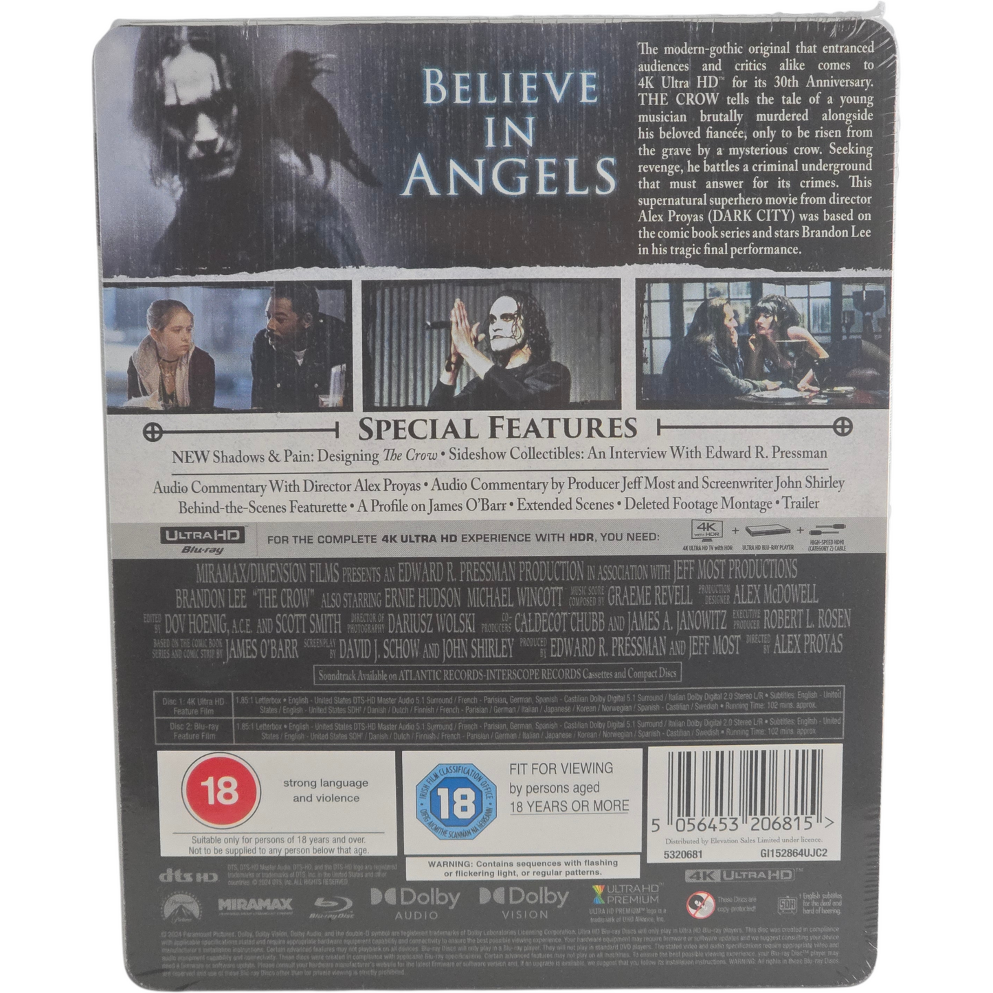 The Crow 4K Ultra HD+Blu-ray SteelBook Limité edt Zavvi  Brandon Lee[-18] Libre