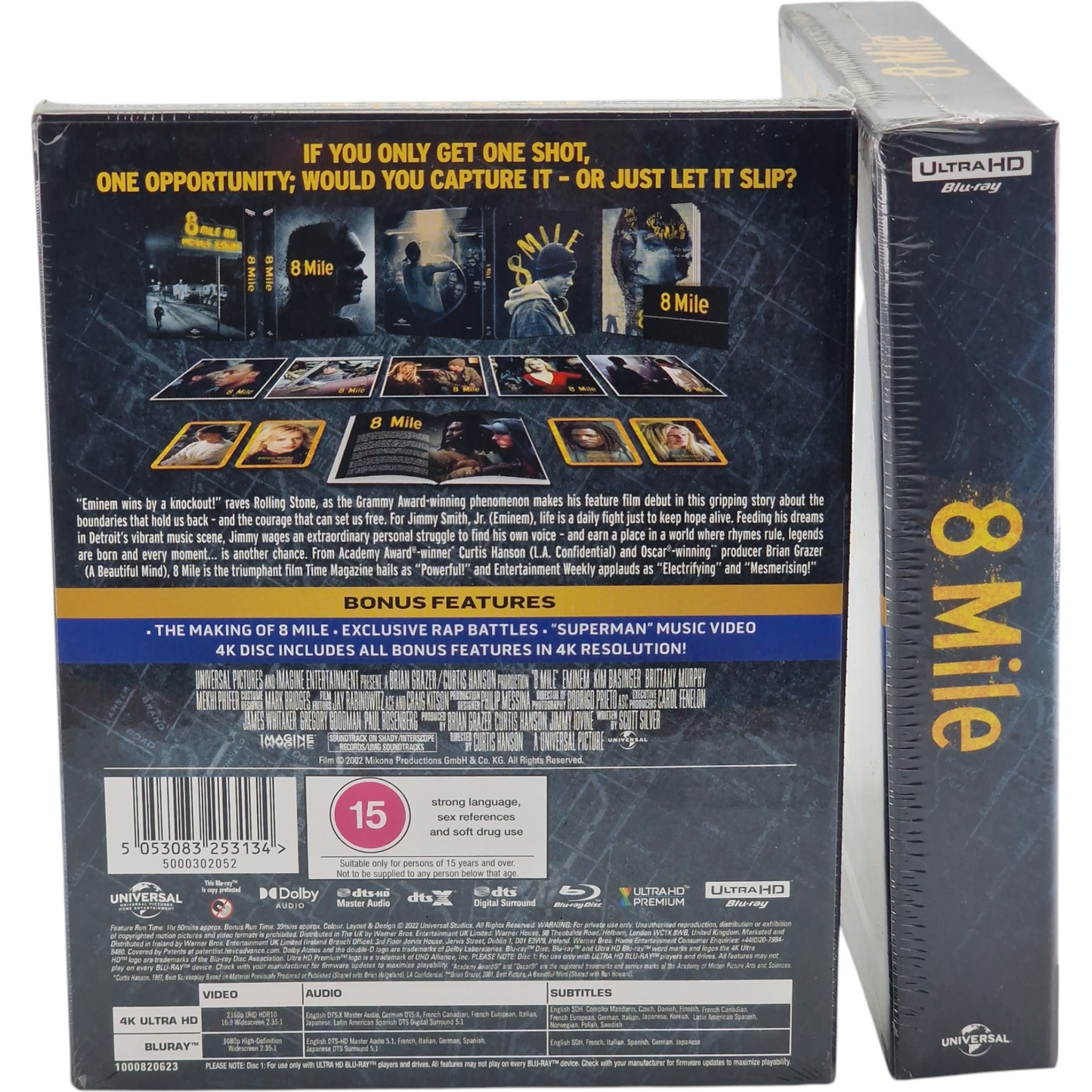 8 Mile  4K Ultra HD + Blu-ray Steelbook Zavvi Collector Limitée 2000 Ex Eminem B