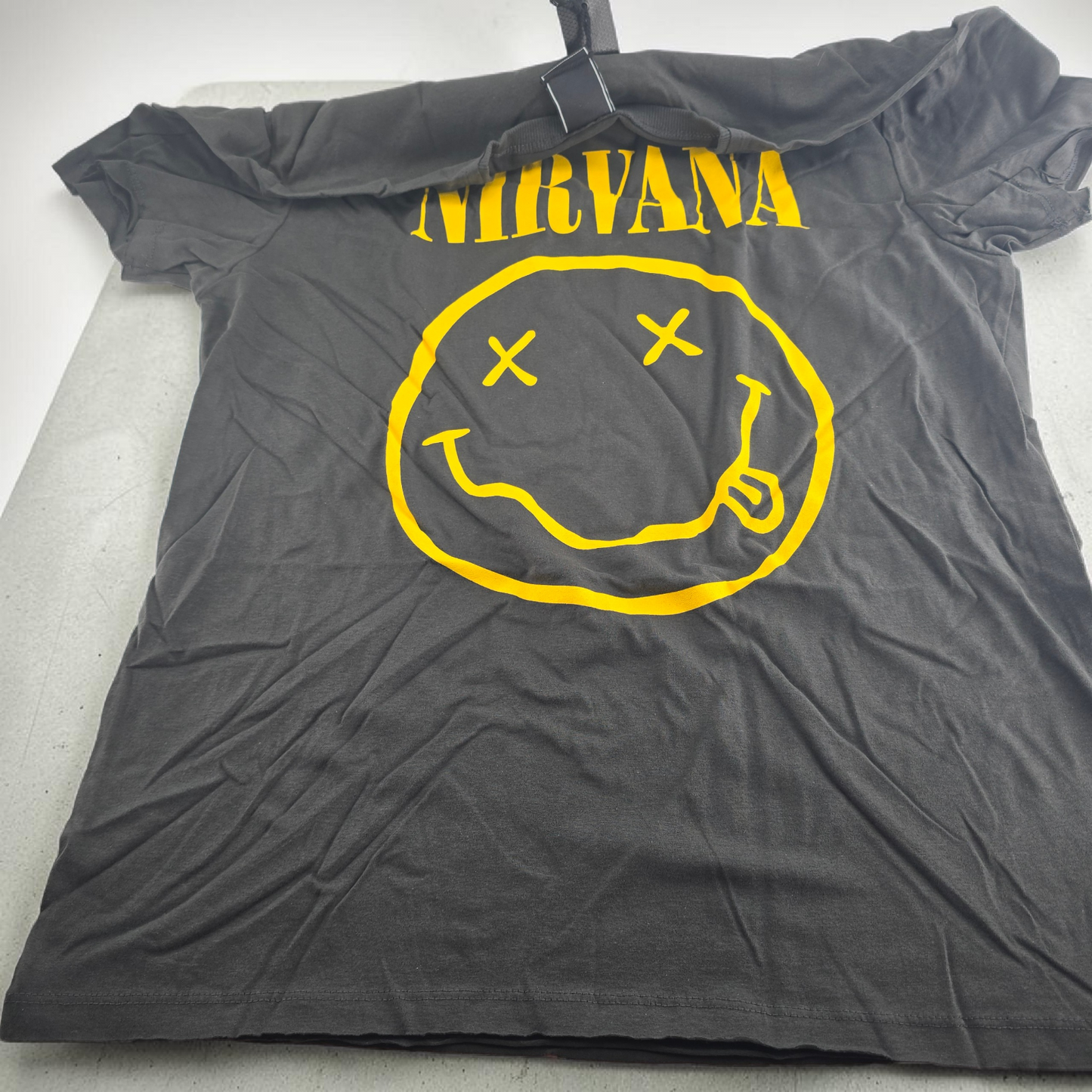 T-shirt Nirvana Officiel “Face” Charcoal Vintage – Amplified Rock Grunge