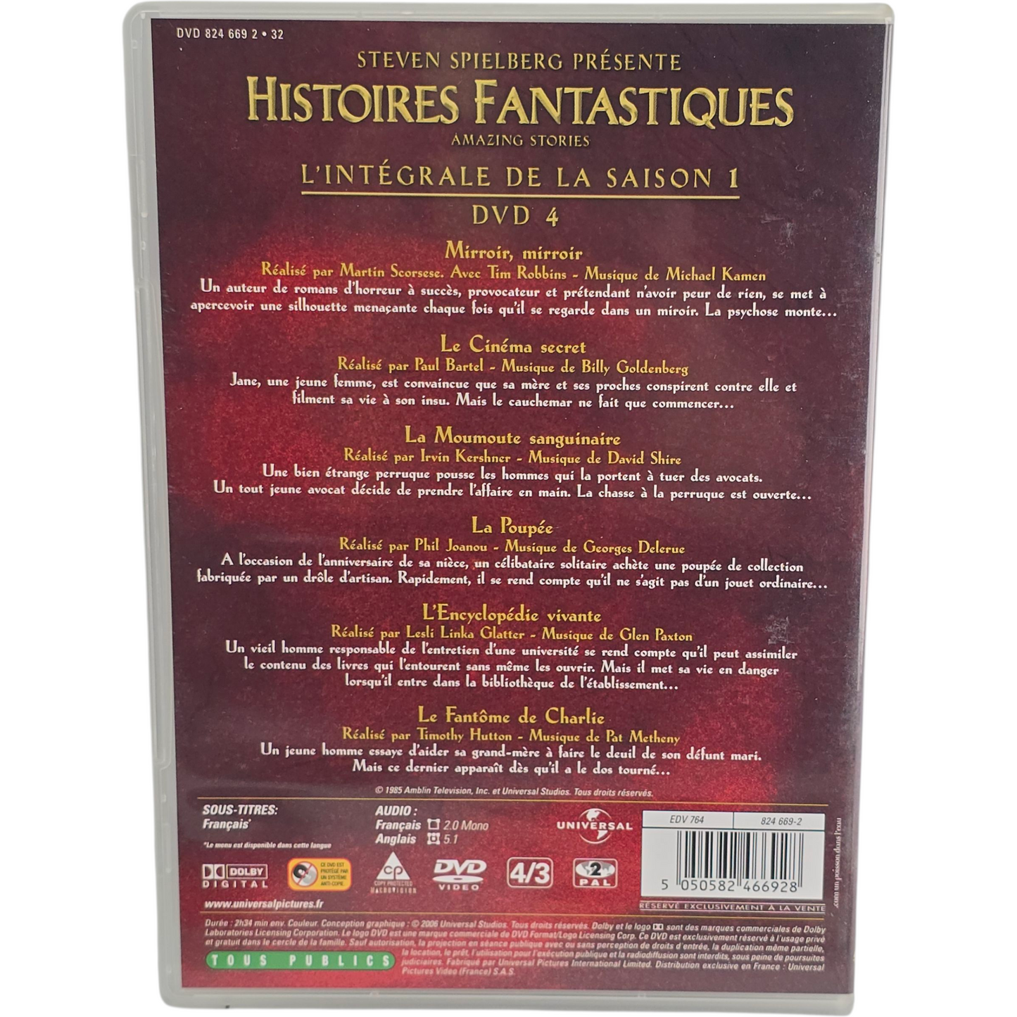 Histoires fantastiques Steven Spielberg L'intégrale 4 DVD de la saison 1  Zone 2