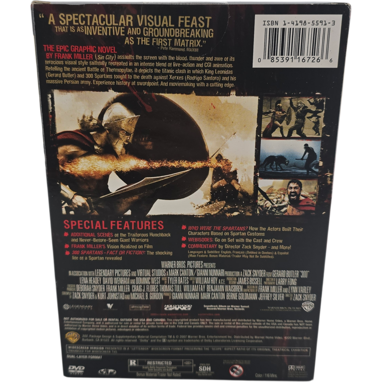 300 DVD Collector's Boîtier Collector avec figurine/masque spartiate Zone A