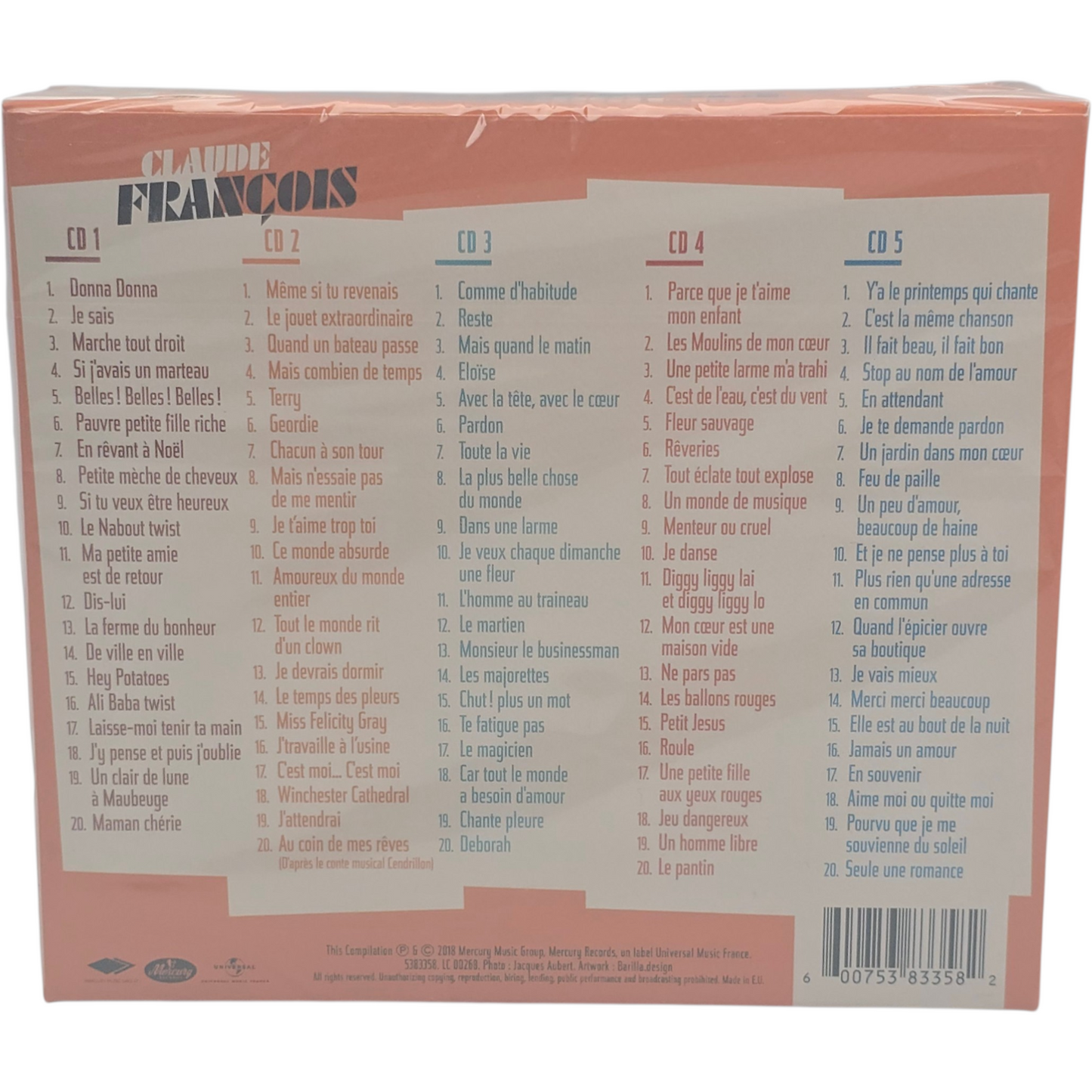 Claude François Inoubliable Cloclo Coffret 5 x CD Best Of Hits  100 Titres