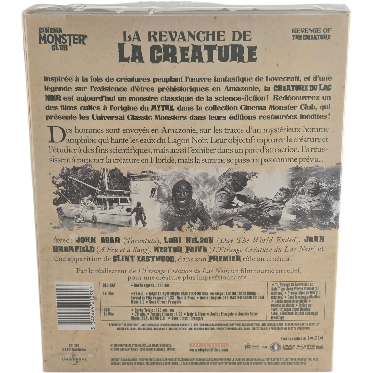 La Revanche De La Créature Blur-ay + DVD Combo Jack Arnold 2016 Zone 2