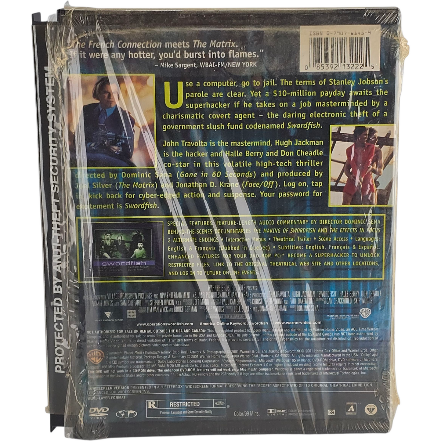 Swordfish DVD Snap Case John Travolta, Hugh Jackman Zone 1 US Import
