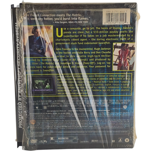 Swordfish DVD Snap Case – John Travolta, Hugh Jackman – Zone 1 US
