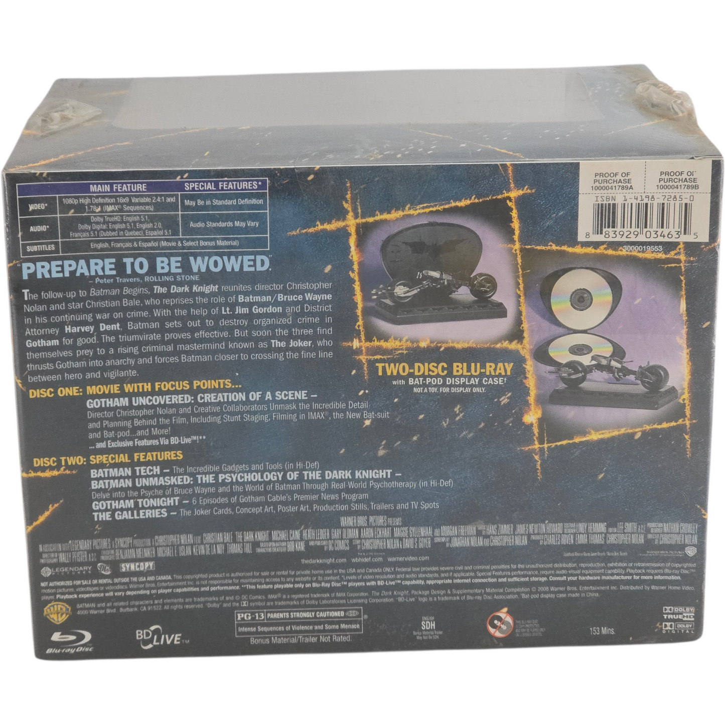The Dark Knight Blu-ray Collector Bat-Pod Display Case Limited Edition Zone A