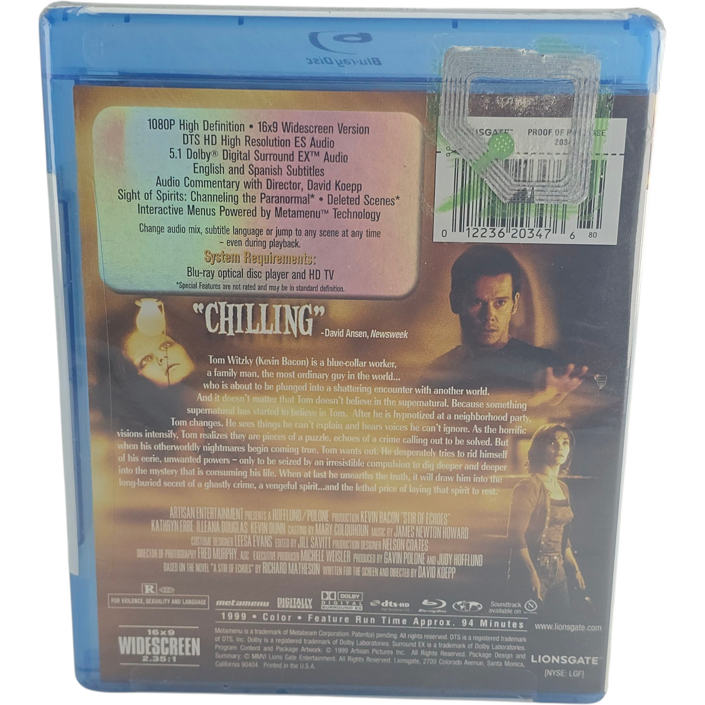 Stir of Echoes 1999 Blu-ray  Kevin Bacon Zone 1 US Import