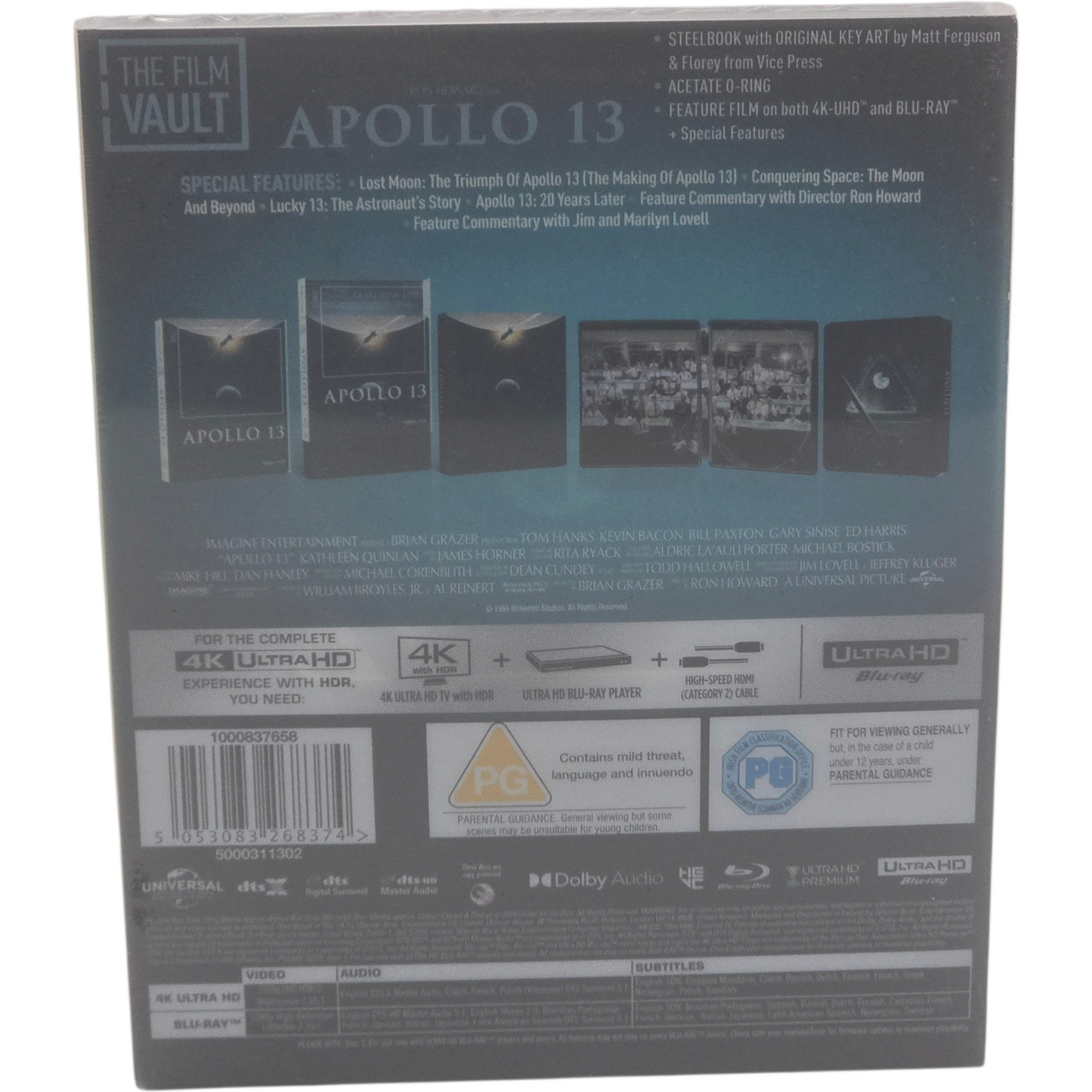 Apollo 13 SteelBook 4K Ultra HD + Blu-ray  the Vault édition Zone B
