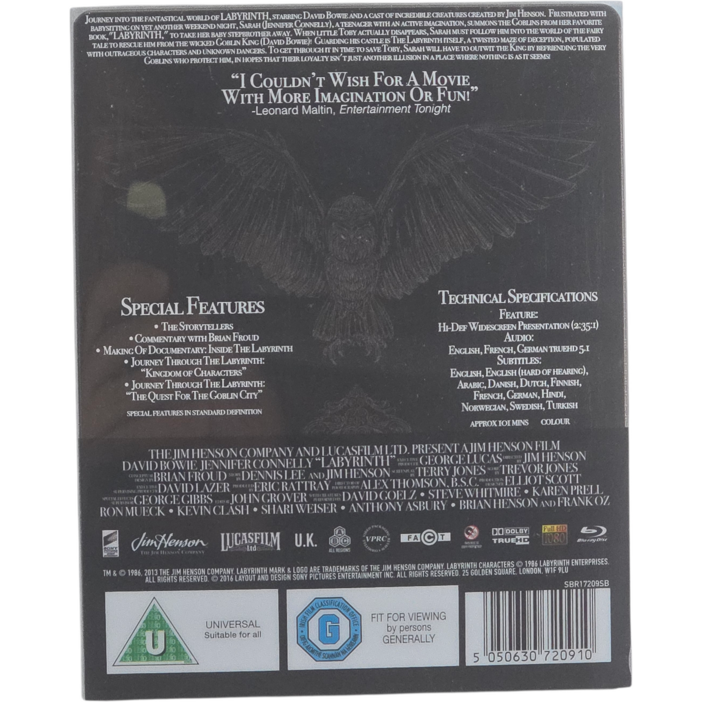 Labyrinth Blu-ray SteelBook Mondo X Zavvi Exclusif Limitée David Bowie  B