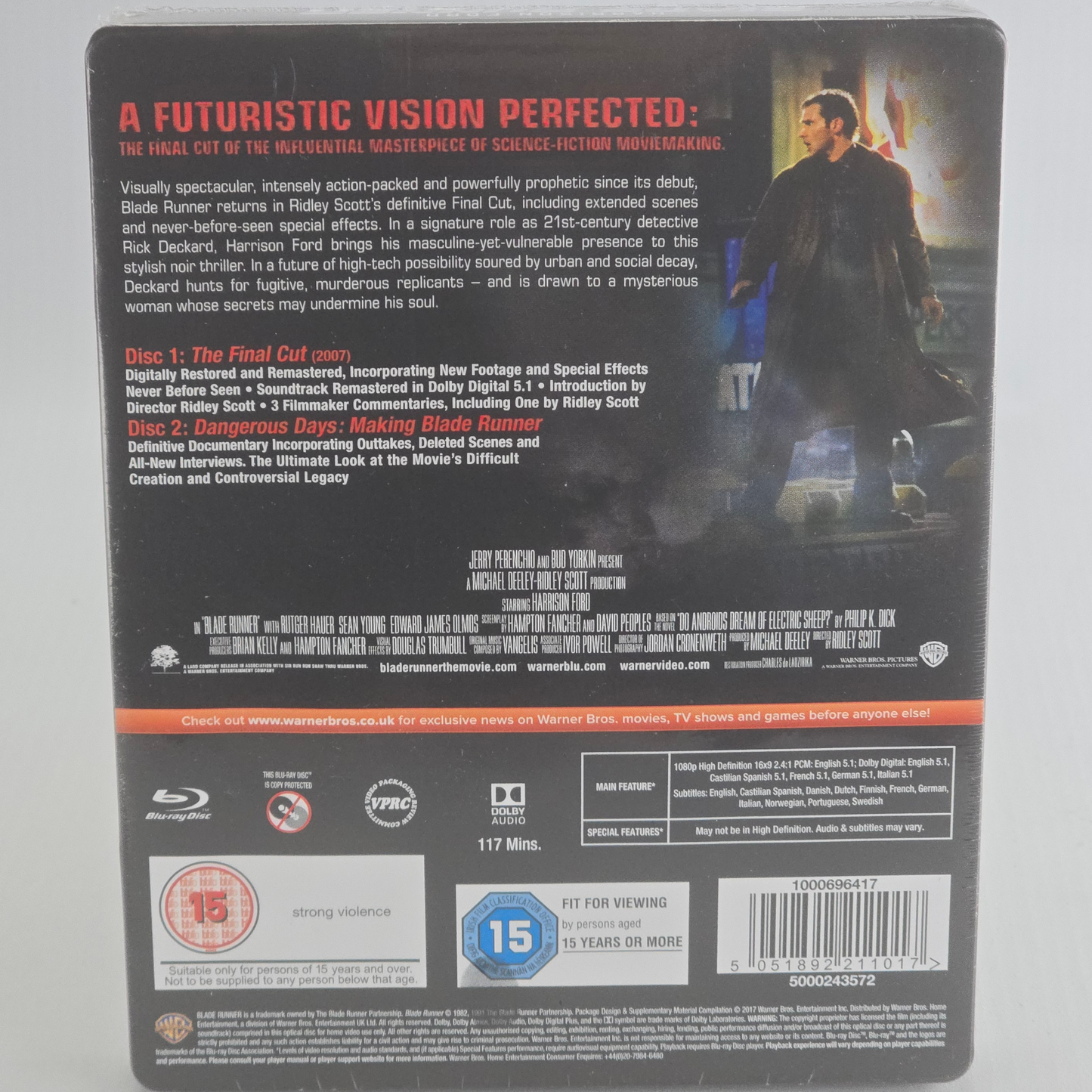 Blade Runner Final Cut SteelBook Débossé Blu-ray Zavvi Ltd  Harrison Ford Zone B