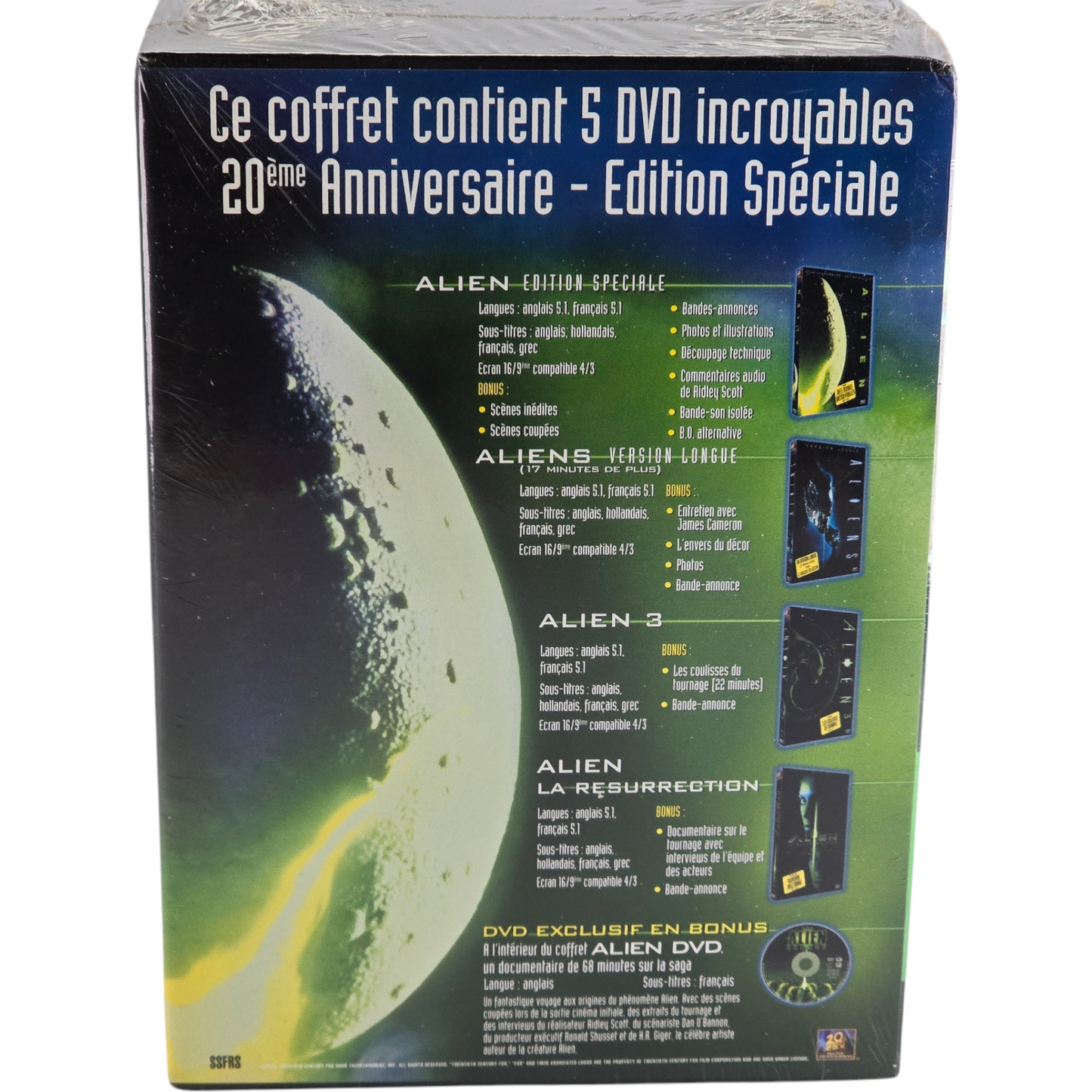 Alien Saga Intégrale 5 X DVD Coffret Collector 20 ème Ridley Scott 2000 B Zone
