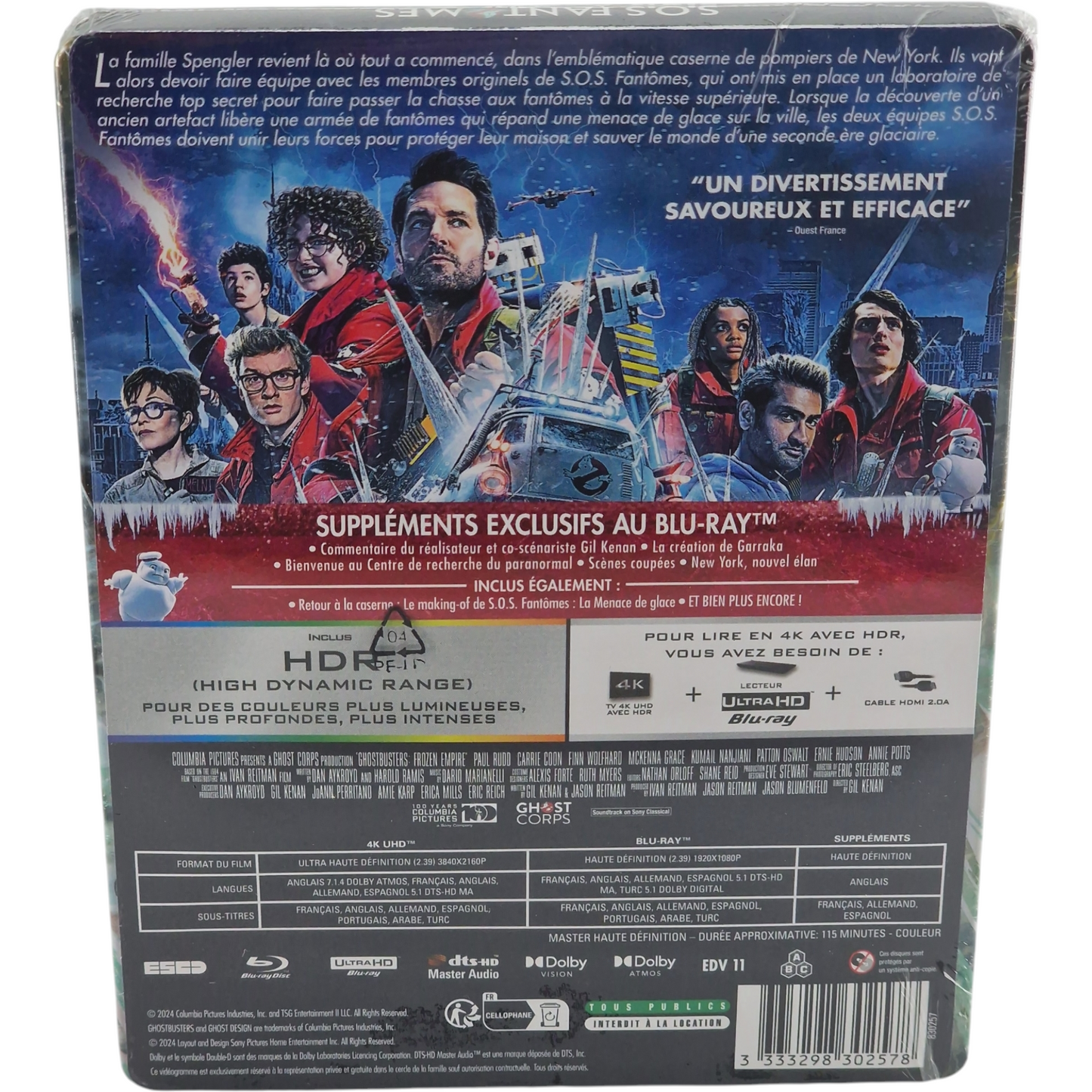 S.O.S. Fantômes: La Menace De Glace Steelbook 4K Ultra HD + Blu-ray 2024 Zone B