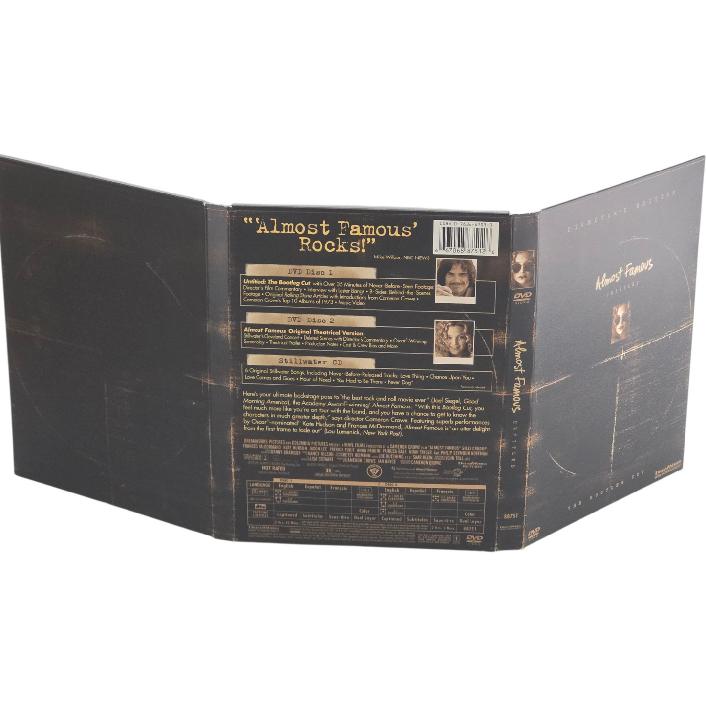 Almost Famous DVD + CD DigiPack Untitled -The Bootleg Cut DVD Zone 1 US Import