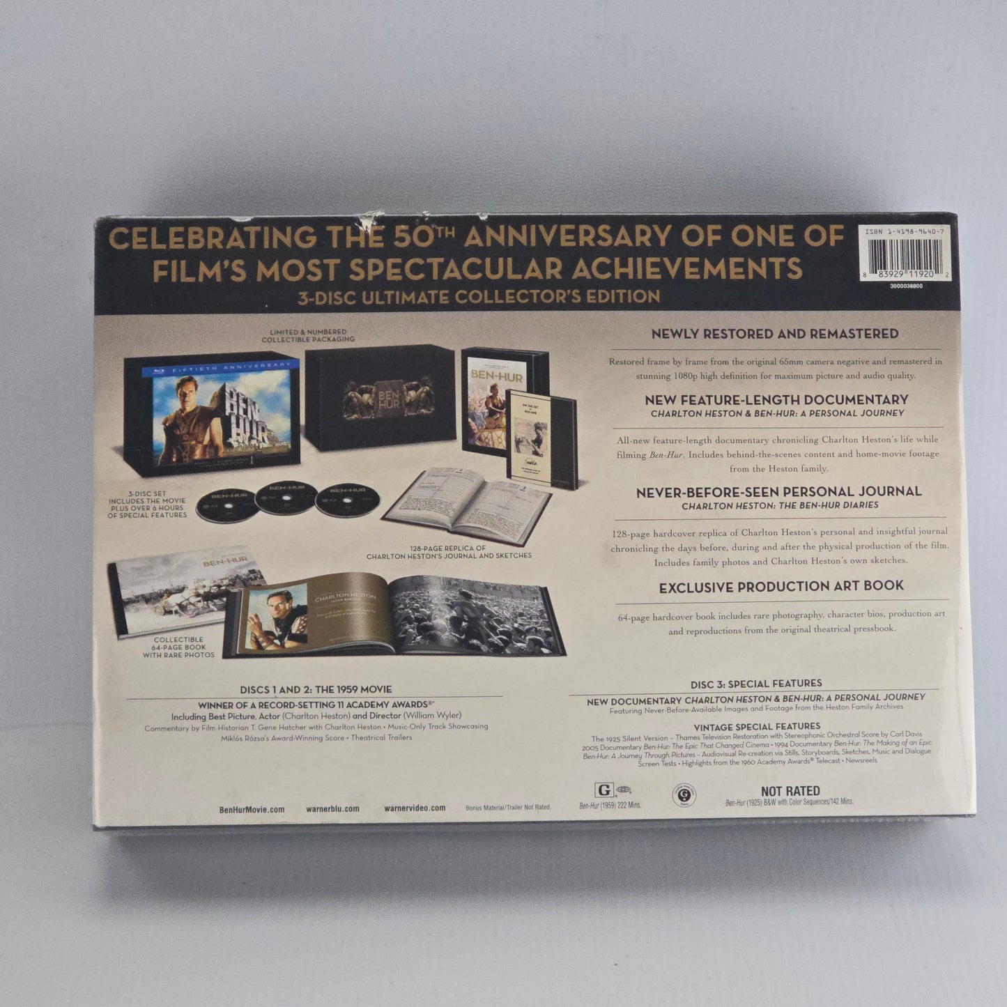Ben-Hur Blu-ray Coffret Prestige Ultimate Collector Edt Charlton Heston  Zone 1